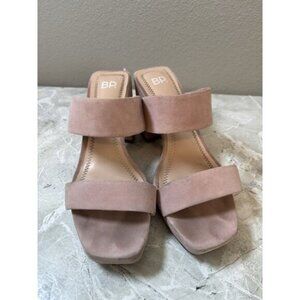 BP Brass‎ Plum Karly Pink Suede Leather Sandal Block Heel Size 8